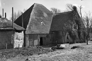 De stolpboerderij van Langeveld, gefotografeerd vanaf de Ringdijk. De boerderij is gebouwd in 1648. (Foto: Rijksdienst voor het Cultureel Erfgoed, 1958.)