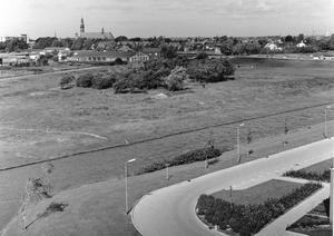 De hoek van de Patrijsstraat en de Waterhoenstraat. De foto is genomen uit de flat in de Ooievaarstraat. (Fotograaf onbekend, 1970.)